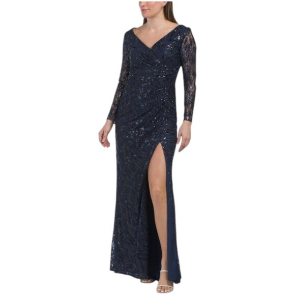 MAC DUGGAL Long Sleeve Embellished Gown - Picture 1 of 3